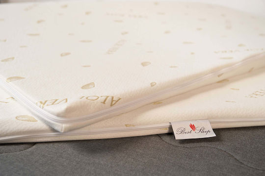 BestSleep Топ матрак Memory Topper Еднолицев Мемори пяна Импрегниран с Алое вера 80x200x3 см