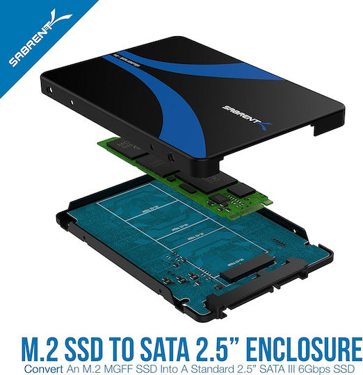 Sabrent Case for Hard Drive M.2 SATA III with Connection SATA