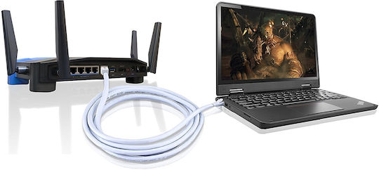 Ibra U/FTP (STP) Cat.7 (10Gbps) Καλώδιο Δικτύου Ethernet 20m Λευκό