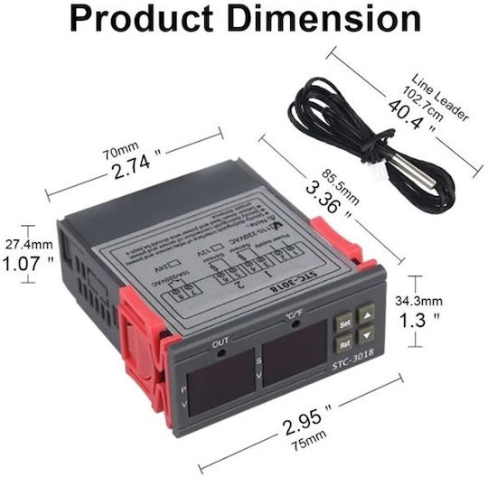 Hadex Thermostat 230 V Ac Stc-3018