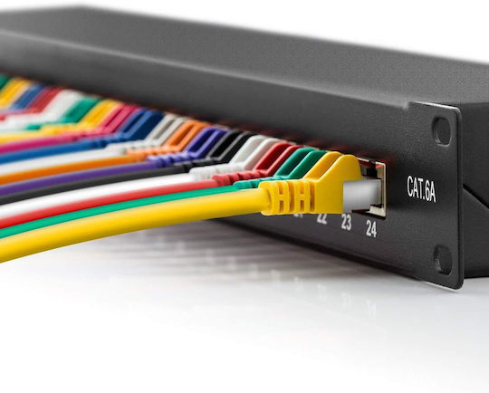 DeleyCON Patch Panel για Rack 19" 24 Θυρών cat6a Μαύρο