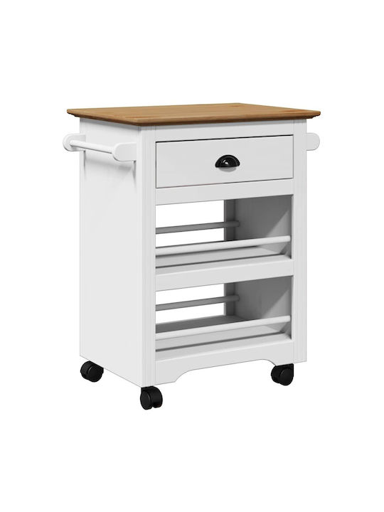 vidaXL Wooden Kitchen Rack 4 Tiers White 67.5x45x80cm