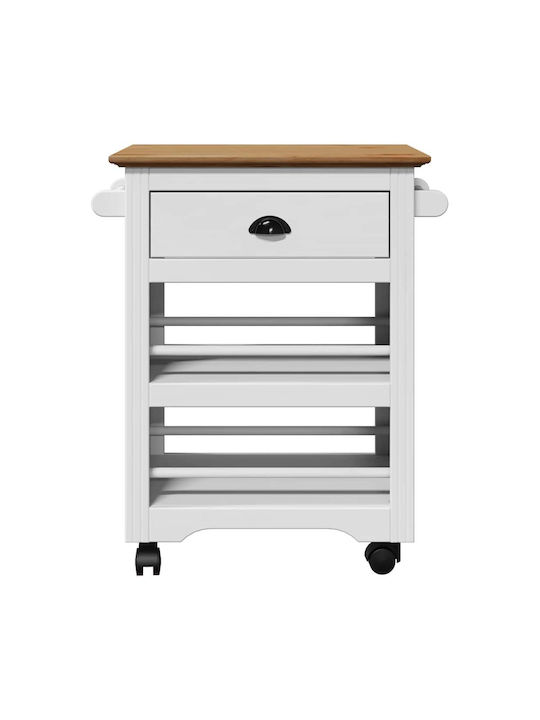 vidaXL Wooden Kitchen Rack 4 Tiers White 67.5x45x80cm