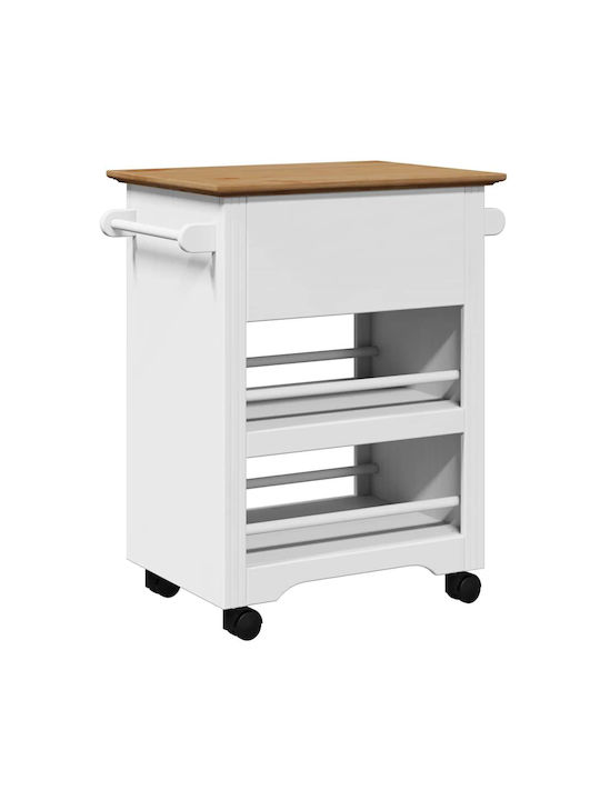 vidaXL Wooden Kitchen Rack 4 Tiers White 67.5x45x80cm