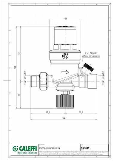 Caleffi 008.000383 Automatic Filling for Boiler