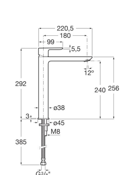 Roca Mixing Tall Sink Faucet Silver