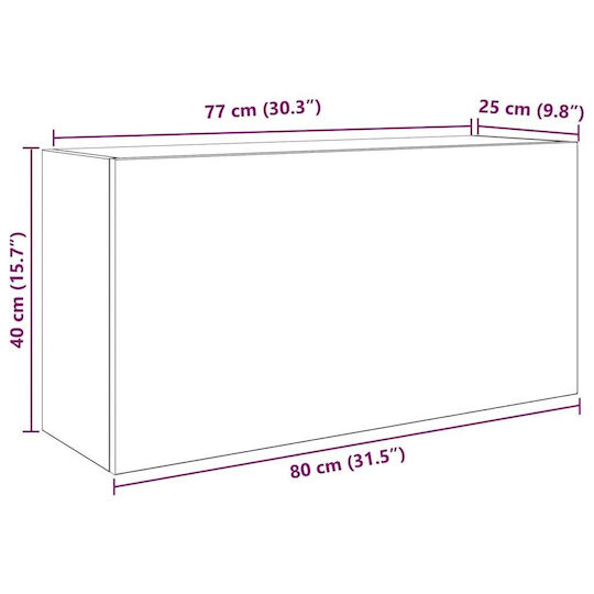 vidaXL Ντουλάπι Μπάνιου 80x25x40cm Μαύρο