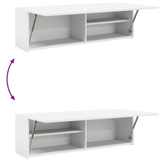 vidaXL Bathroom Cabinet L100xW25xH30cm White