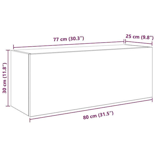vidaXL Badezimmerschrank B80xT25xH30cm Sonoma