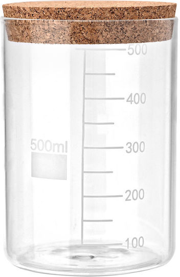 Estia General Use Glass Transparent Jar with Cork 500ml
