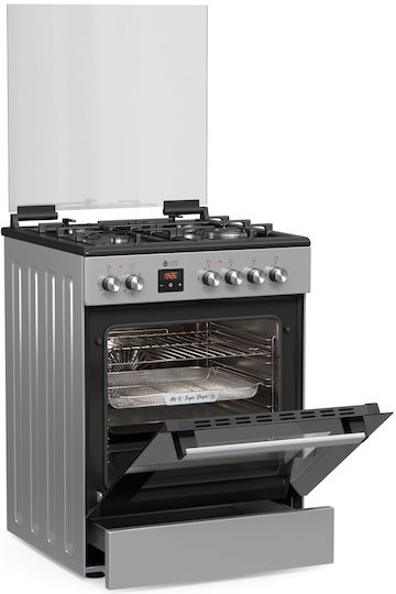 Thermogatz TGS 3980 IX Готварска печка 80лт с котлони на природен газ Ш60см. Inox