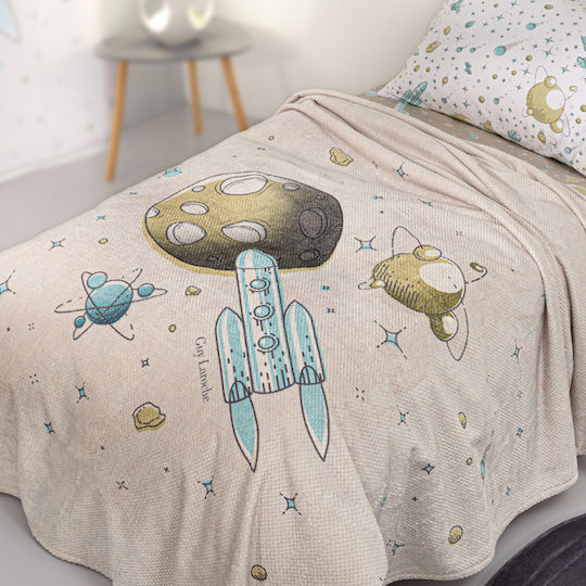 Guy Laroche Blanket Velvet Meteor Light Blue, Ecru 220x160cm