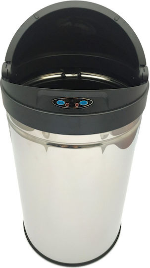 Ecosales Ecosales Waste Bin Bubble Puma made of Inox Steel with Sensor Silver 42lt