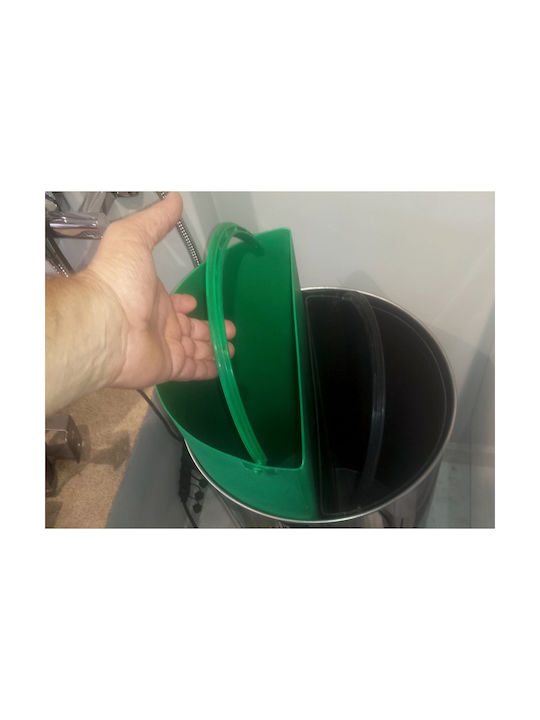 Ecosales Elegant Chameleon Κάδος Απορριμμάτων από Ανοξείδωτο Ατσάλι Ασημί 58lt