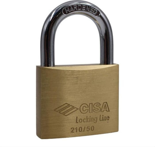 Cisa Steel Padlock Brass with Key 50mm 1pcs