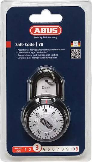 Abus Bronz Lăcăt Τavă Combinație 50mm Black 1buc