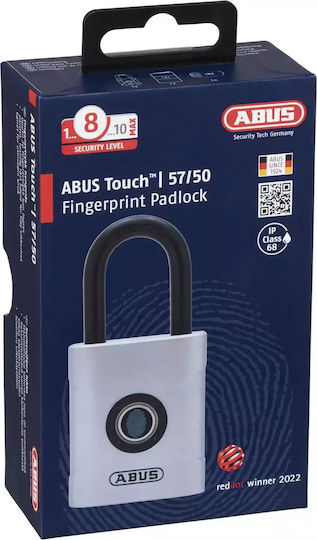 Abus Steel Padlock Brass With Fingerprint 50mm Silver 1pcs
