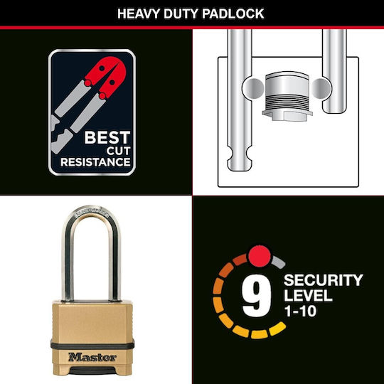 Master Lock Bronz Lăcăt Potcoavă Combinație 1buc