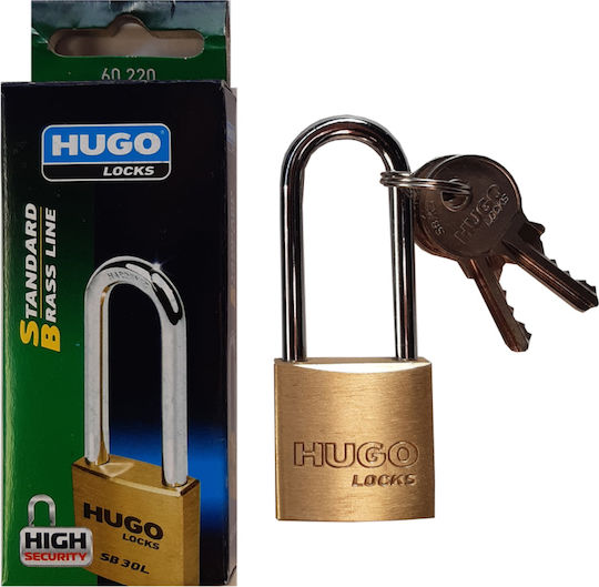 Hugo Locks SB 40L Steel Padlock Lengthened with Key 40mm 1pcs