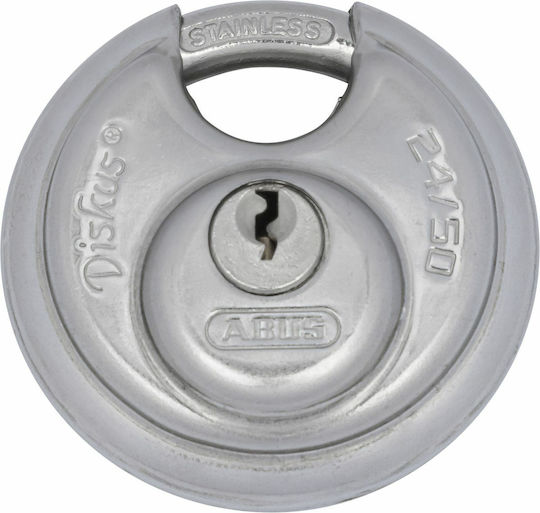 Abus Diskus Steel Padlock Discus Padlock with Key 50mm 1pcs