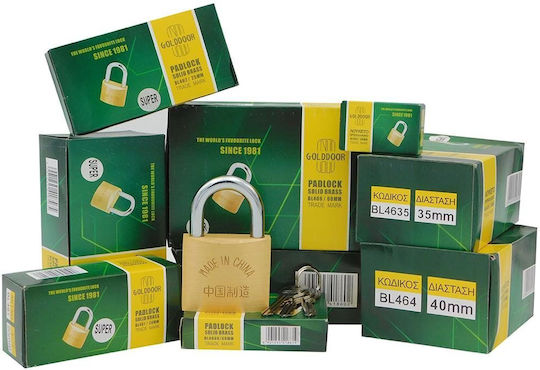 Golddoor Bronze Padlock Brass with Key 25mm 1pcs