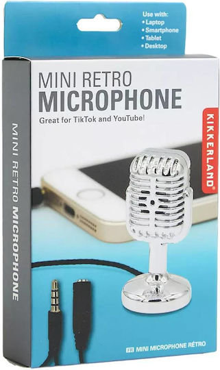 Kikkerland US240 Microfon 3.5mm de birou pentru Mobil în Culoarea Silver