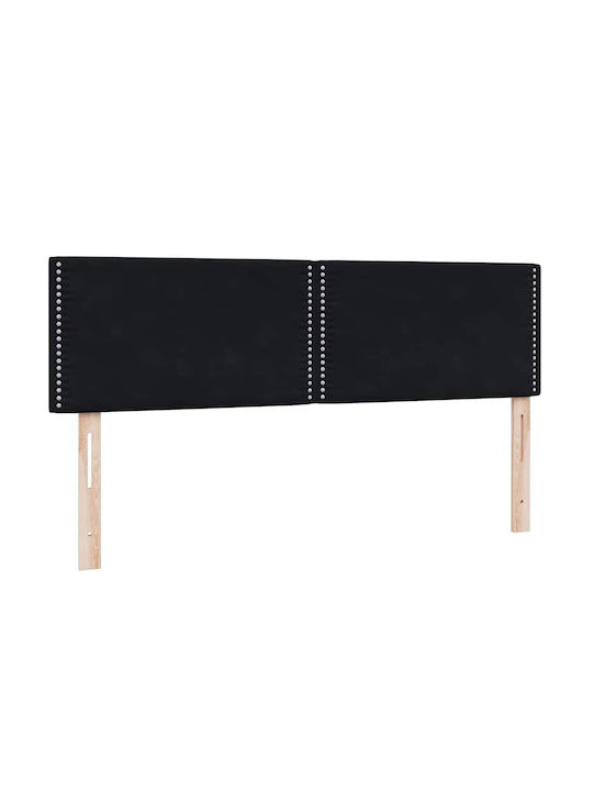 Vidaxl Pat Boxspring Saltea Negru 160x210cm Catifea 1 Buc Dublu Negru