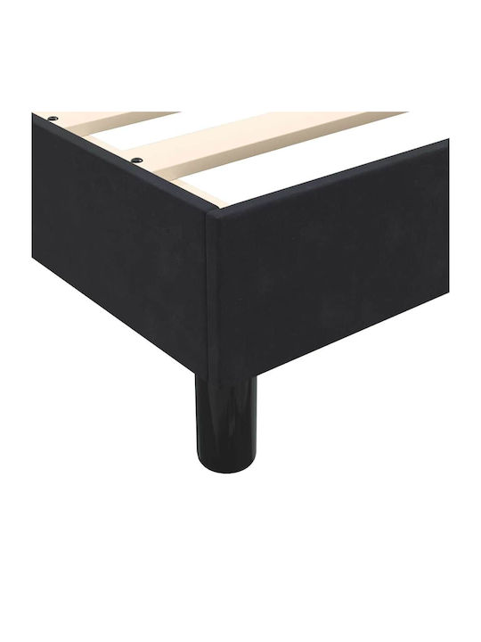 Vidaxl Pat Boxspring Saltea Negru 160x210cm Catifea 1 Buc Dublu Negru