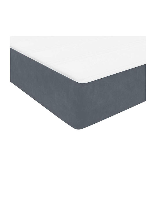 Doppelbett Bezogen mit Stoff Dunkelgrau mit Lattenrost & Matratze 160x210cm