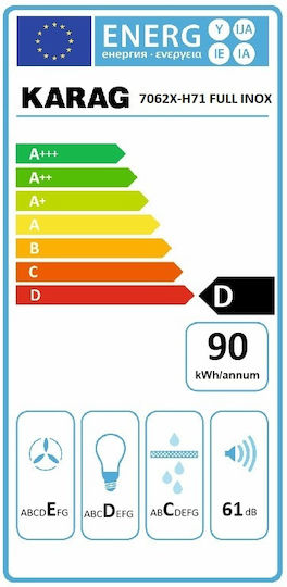 Karag Συρόμενος Απορροφητήρας 60cm Inox