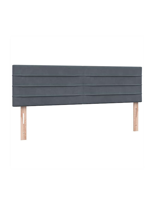 Doppelbett Bezogen mit Stoff Dunkelgrau mit Lattenrost & Matratze 160x210cm