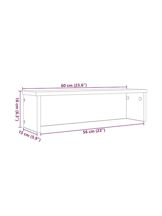 vidaXL Wooden Tabletop Base 60x15x16cm 2 Pieces Brown