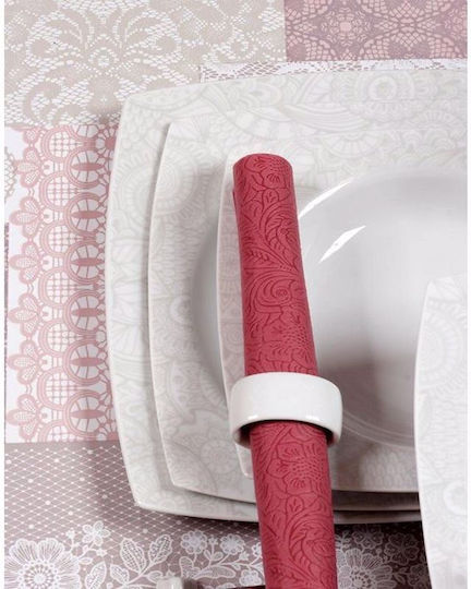 Cryspo Trio Marsala Geschirrset aus Porzellan with Grey Design 55.289.40 15Stück