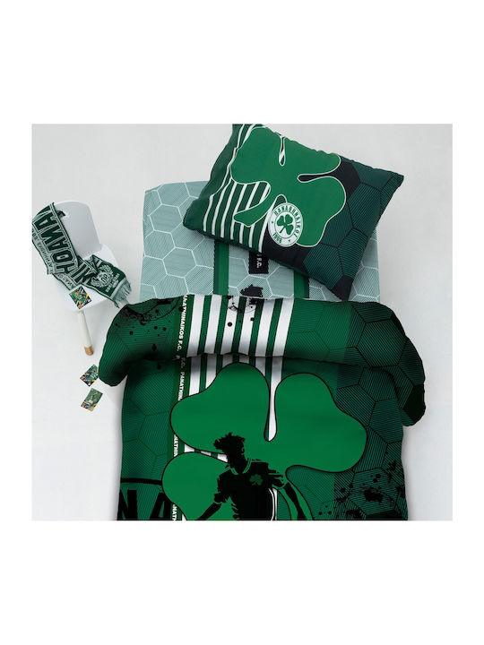Palamaiki Panathinaikos F.c. Kids Cotton Pillowcase Set 52x72cm Green