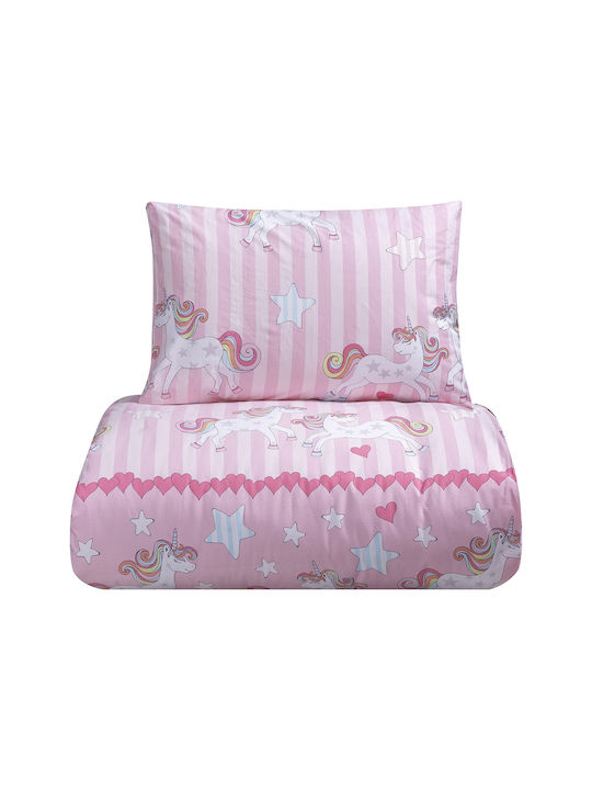 Beauty Home Set Kids Quilt Single with Pillowcase Pink 160x240cm