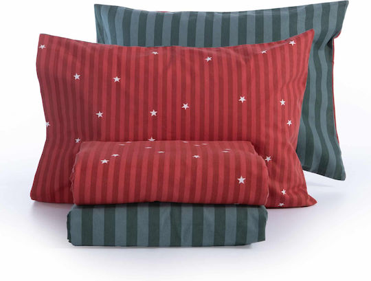 Nef-Nef Homeware Set Einzel 3Stück 160x260cm Straight To Christmas Red-green
