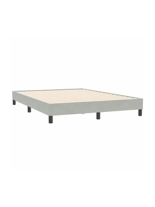 Vidaxl Boxspringbett Matratze Hellgrau 160x210cm Samt 1 Stk Doppelbett Grau