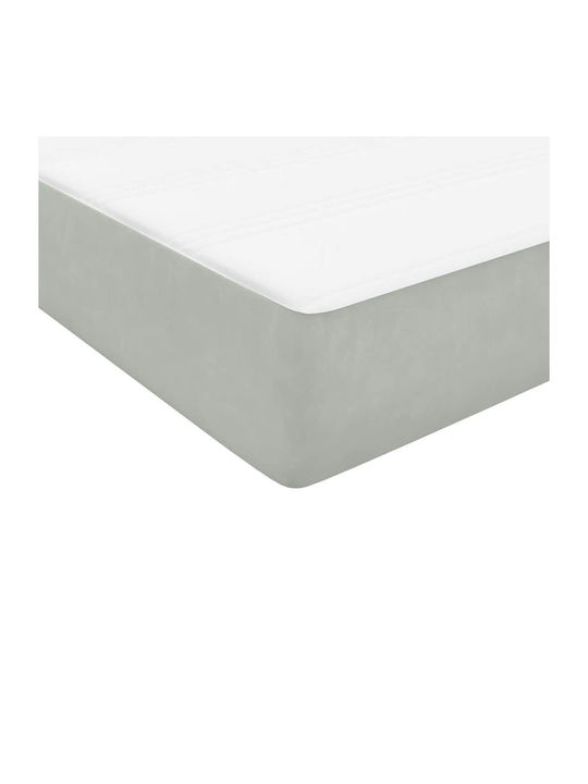 Vidaxl Boxspringbett Matratze Hellgrau 160x210cm Samt 1 Stk Doppelbett Grau