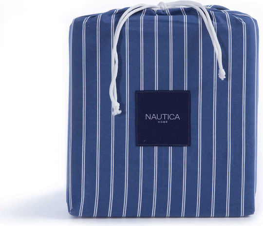 Nef-Nef Homeware Sheet Sets Double 200x270cm. Nautica Coast Navy Blue 4pcs