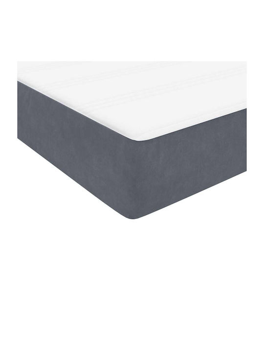 Vidaxl Pat Box Spring Saltea Gri Închis 160x210cm Catifea 1 Buc Dubla Gri