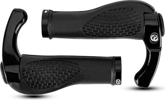 Rockbros BT1007B Anatomic Bicycle Handlebar Grips σε Black Χρώμα