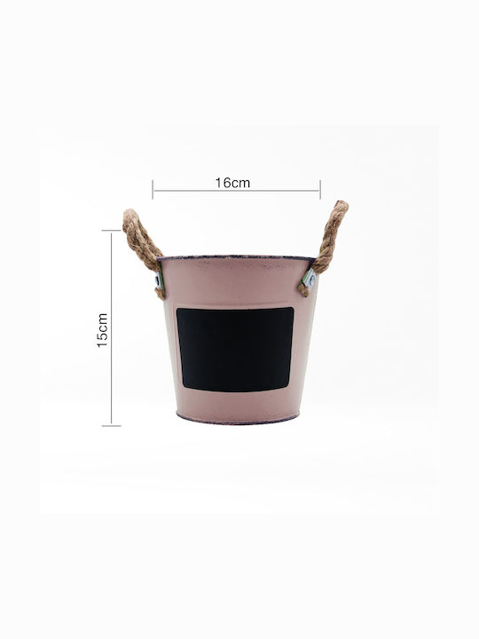 Uncle George Colors Planter Metal Pink 17x17x14.5cm.