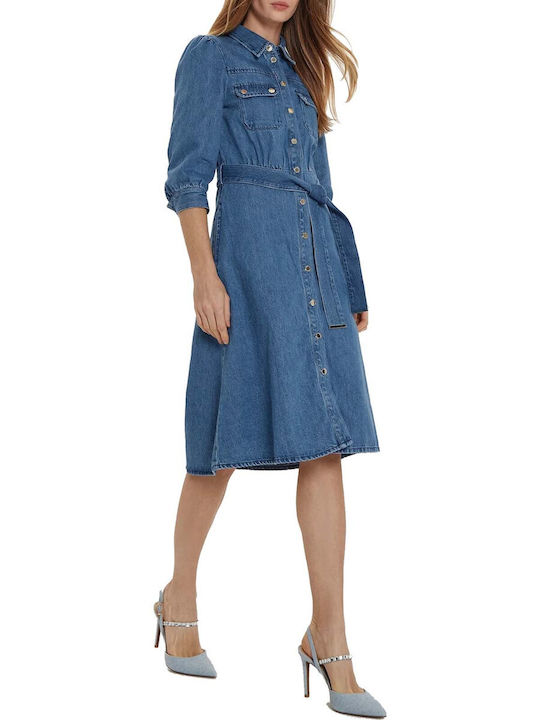 Morgan Midi Shirt Dress Dress Blue