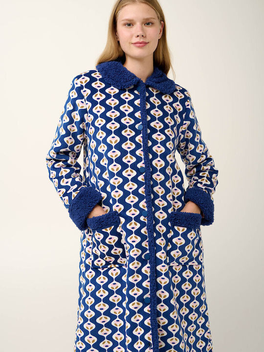 Vamp Winter Damen Vlies Robe Blue