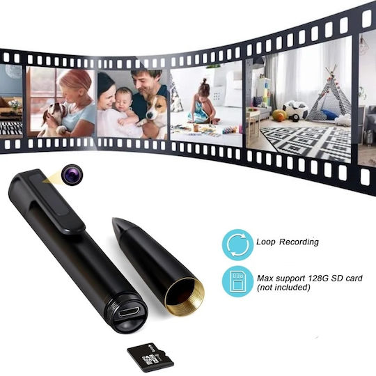 Cameră Ascunsă Stilou 1080p cu Slot pentru Card de Memorie