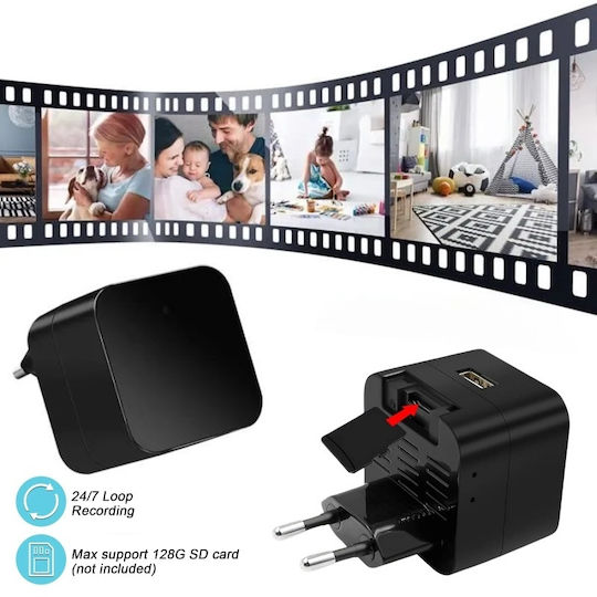 Cameră De Supraveghere WiFi Încărcător 1080p Cu Acceptare Card De Memorie Și Senzor De Mișcare