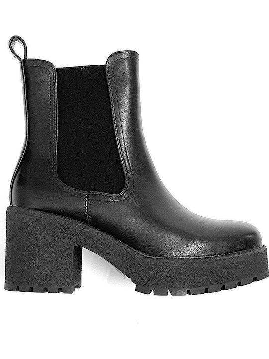 Women's Ankle Boots with Medium Heel Black