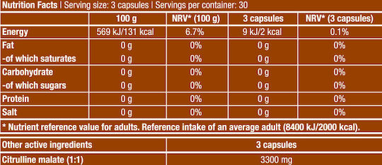 Biotech USA Citrulline Malate 1100mg 90 Mützen