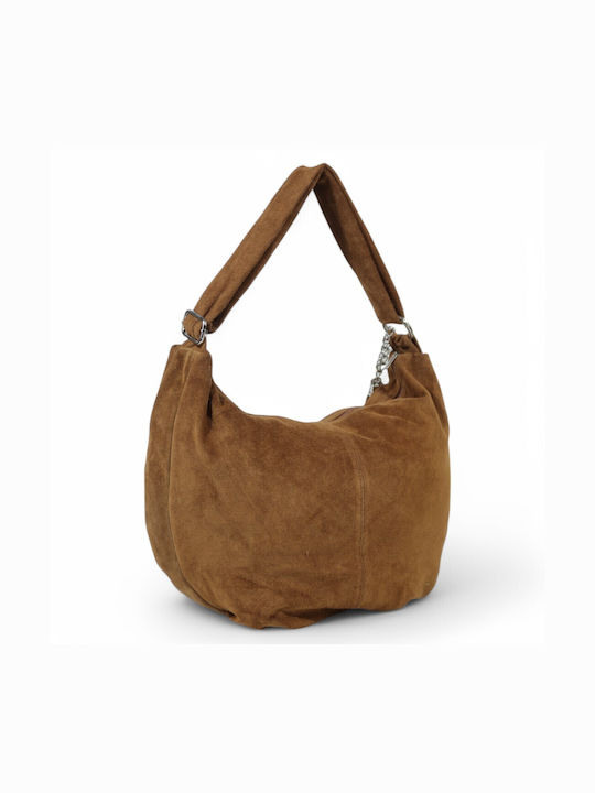 Damentasche und Handtaschen aus Leder Schulter Crossbody Wildleder Tabac Braun