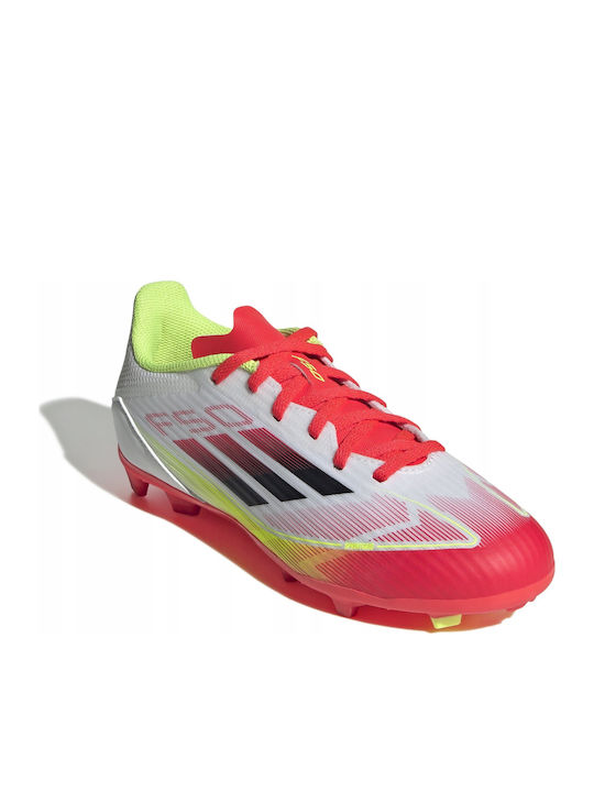F50 Messi League Kids Molded Soccer Shoes Cloud White / Core Black / Solar Yellow